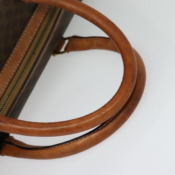 CELINE Macadam Canvas Boston Bag Pvc Leather Brown Gold - Picture 7 of 12